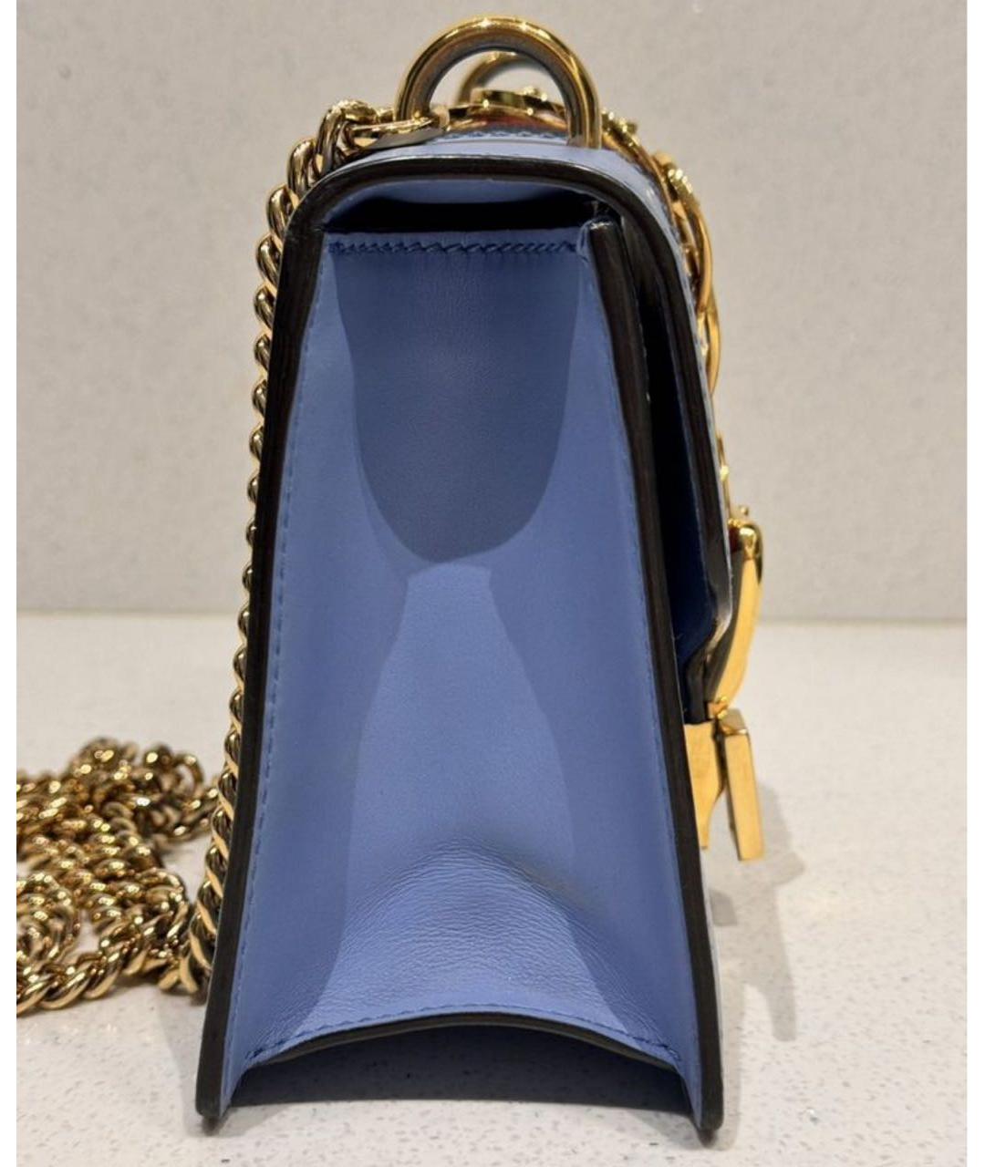 GUCCI Голубая кожаная сумка через плечо, фото 6