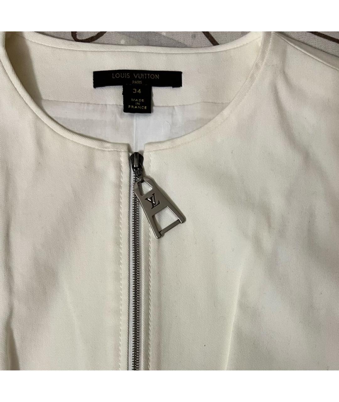 LOUIS VUITTON Белое хлопковое коктейльное платье, фото 4