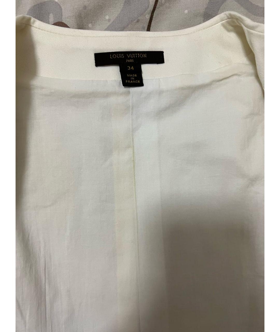 LOUIS VUITTON Белое хлопковое коктейльное платье, фото 5