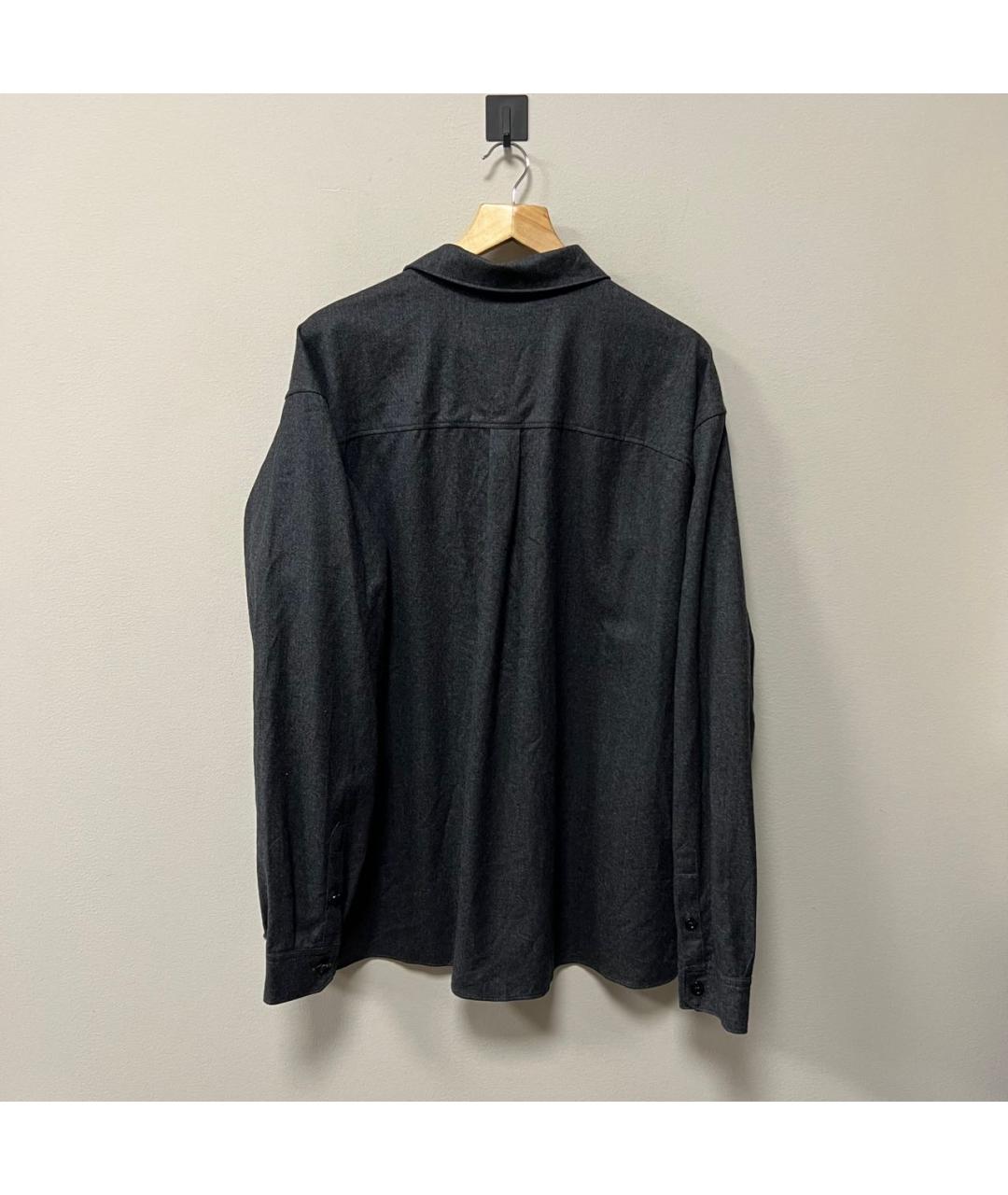 DOLCE&GABBANA Антрацитовая шерстяная классическая рубашка, фото 3