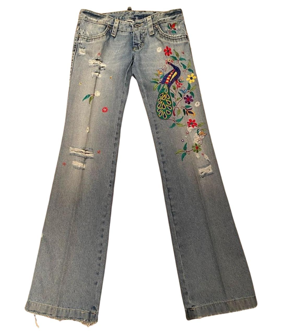 DSQUARED2 Голубые хлопковые джинсы клеш, фото 1