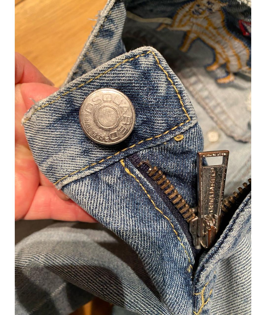 DSQUARED2 Голубые хлопковые джинсы клеш, фото 7