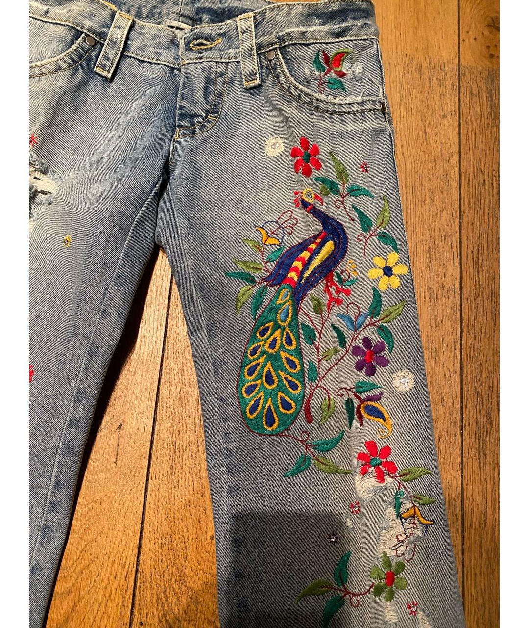 DSQUARED2 Голубые хлопковые джинсы клеш, фото 4