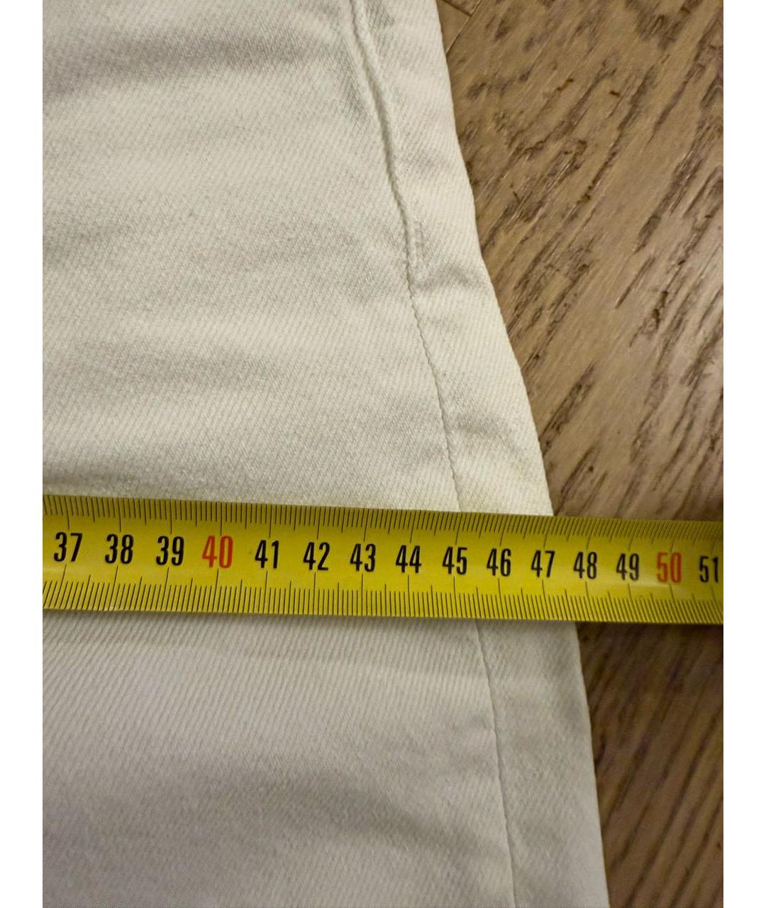 TOTEME Белые хлопковые прямые джинсы, фото 6