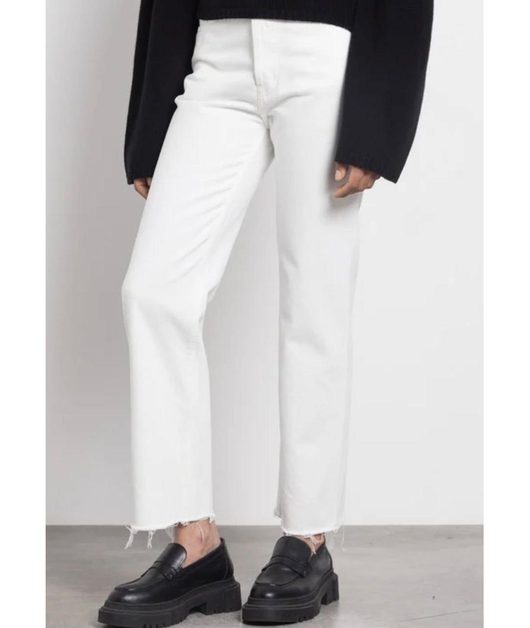 TOTEME Белые хлопковые прямые джинсы, фото 2