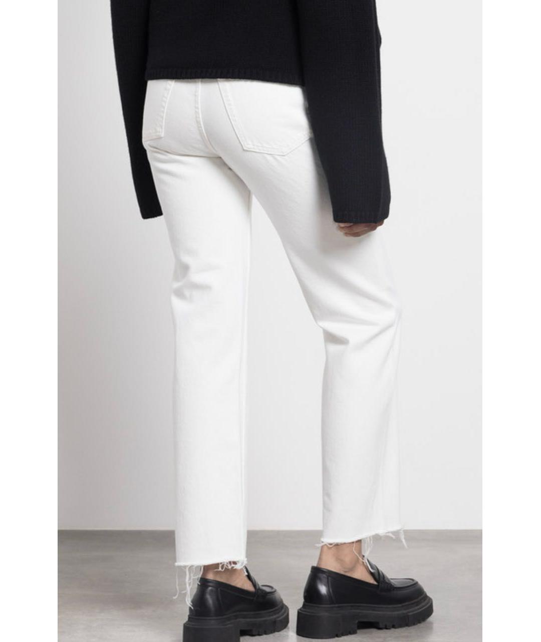 TOTEME Белые хлопковые прямые джинсы, фото 3