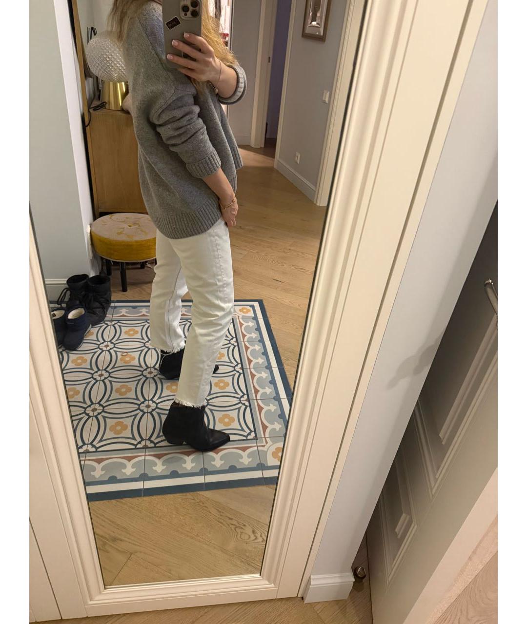 TOTEME Белые хлопковые прямые джинсы, фото 8