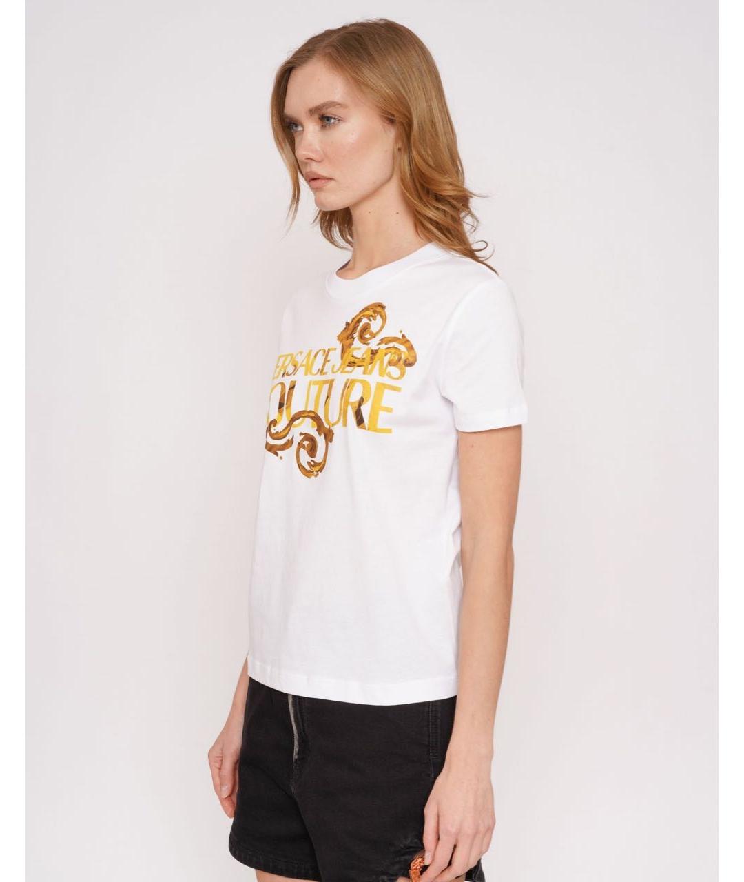 VERSACE JEANS COUTURE Белая хлопковая футболка, фото 4