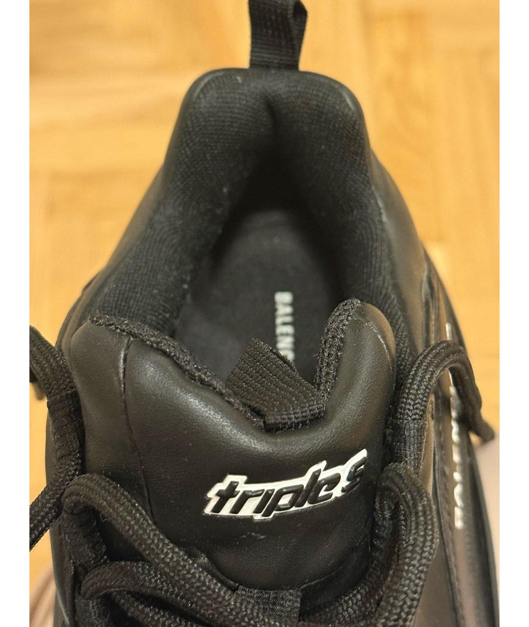 BALENCIAGA Черные кожаные кроссовки, фото 6