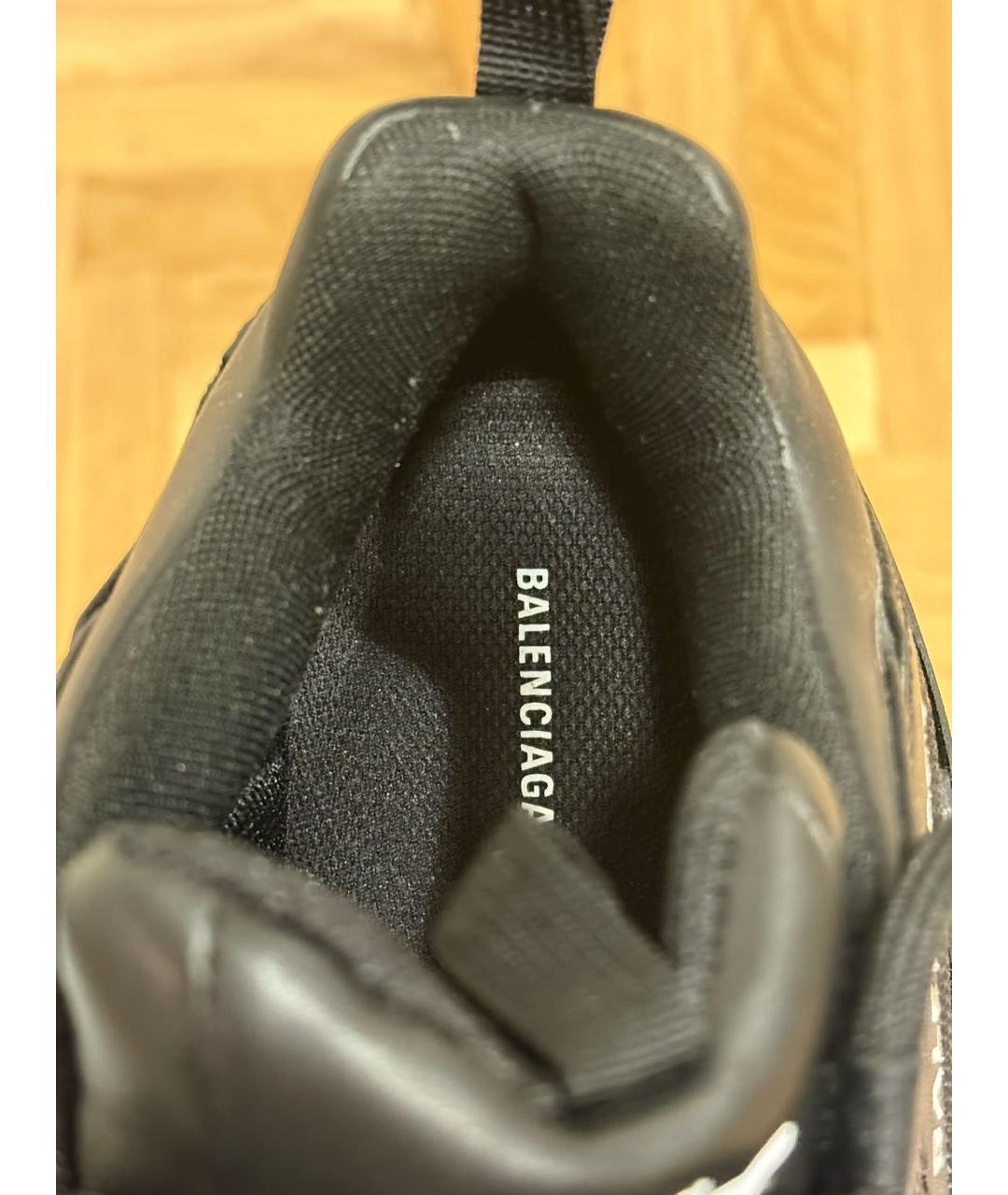 BALENCIAGA Черные кожаные кроссовки, фото 7