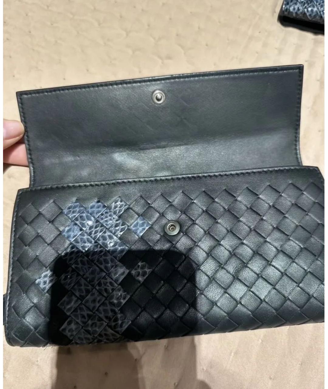 BOTTEGA VENETA Черный кожаный кошелек, фото 2