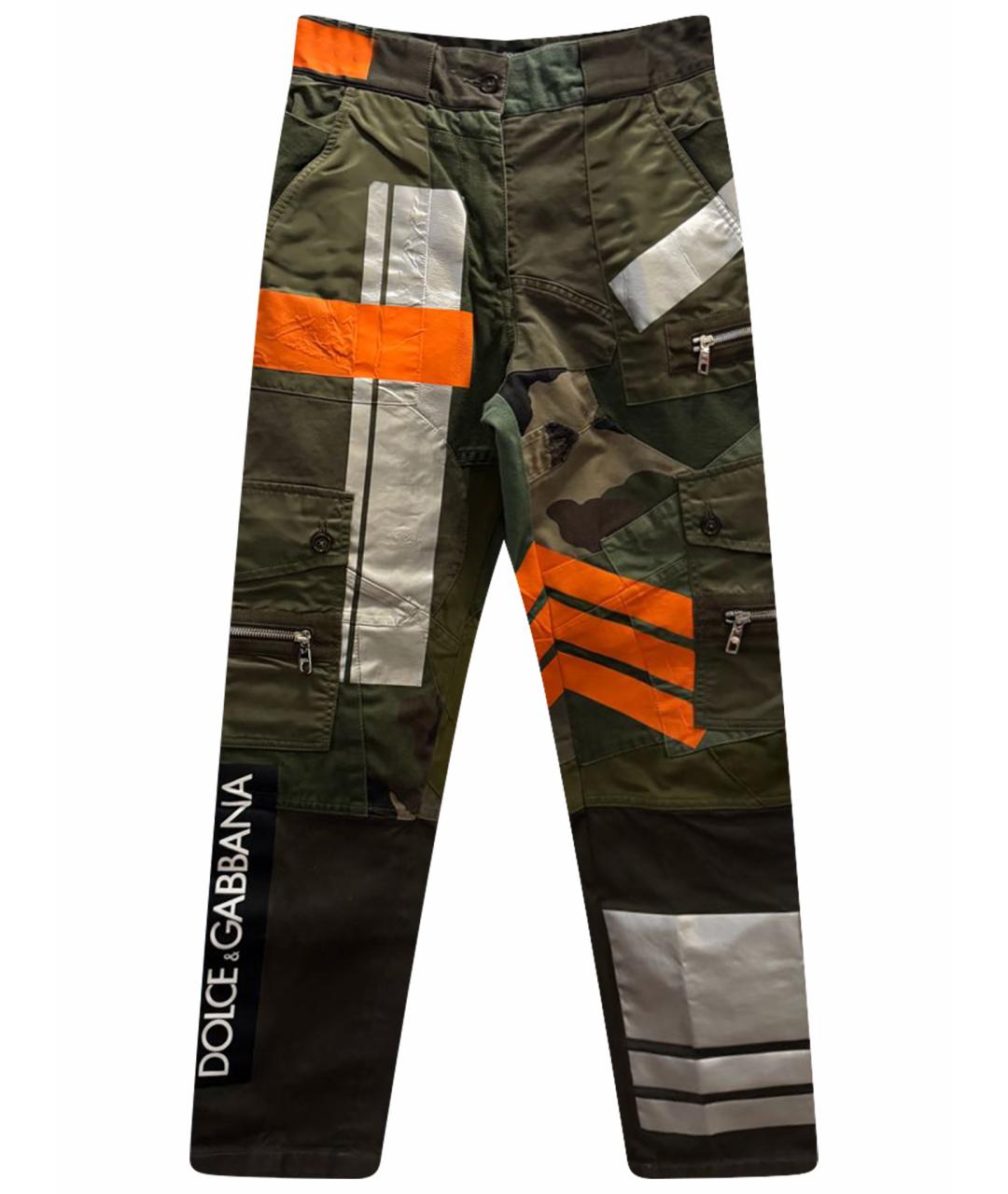 DOLCE&GABBANA Хаки хлопковые брюки узкие, фото 1