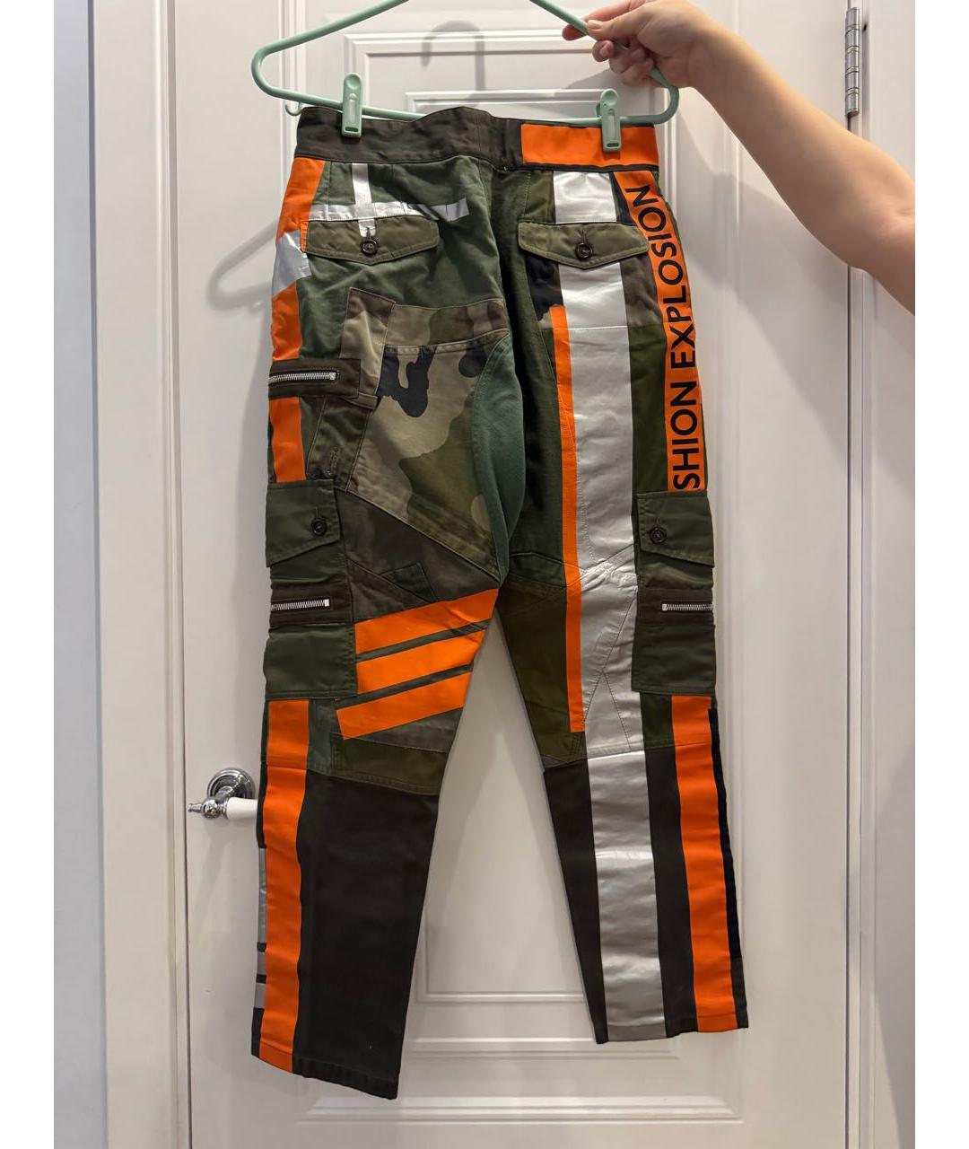 DOLCE&GABBANA Хаки хлопковые брюки узкие, фото 2