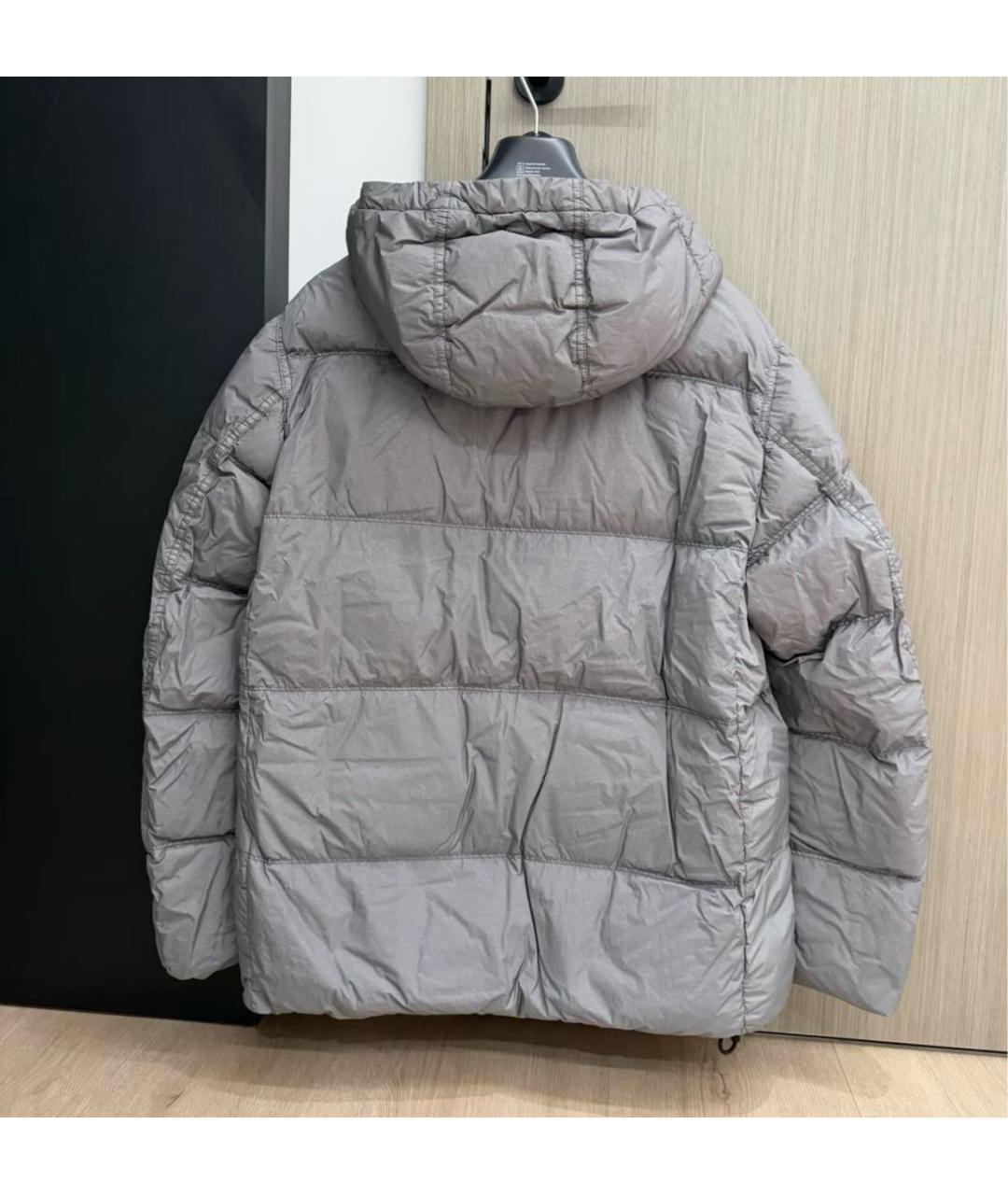STONE ISLAND Серый полиамидовый пуховик, фото 2