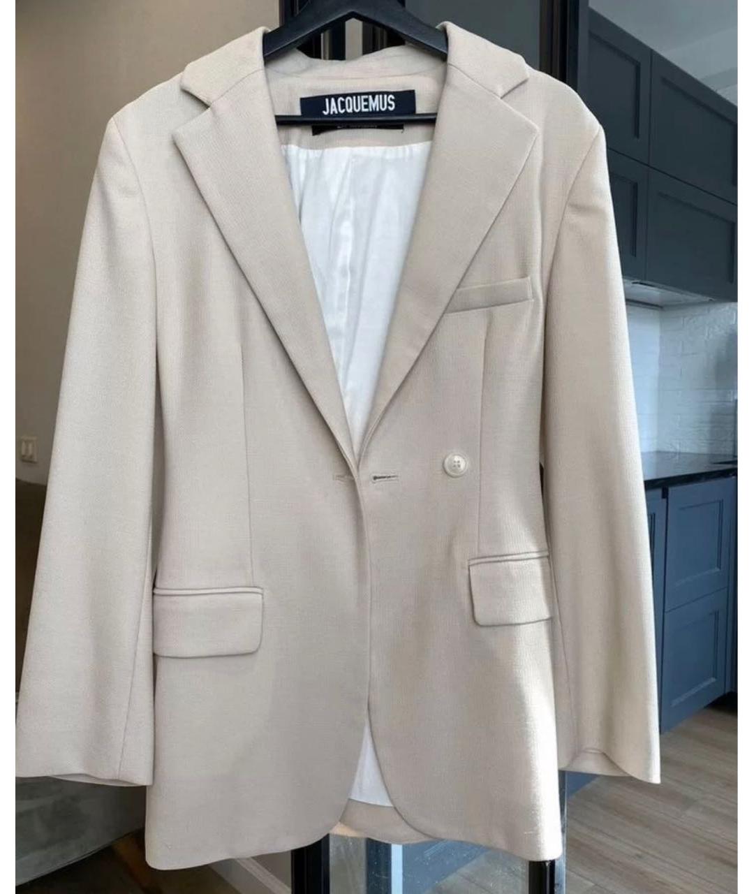JACQUEMUS Бежевый хлопковый жакет/пиджак, фото 7