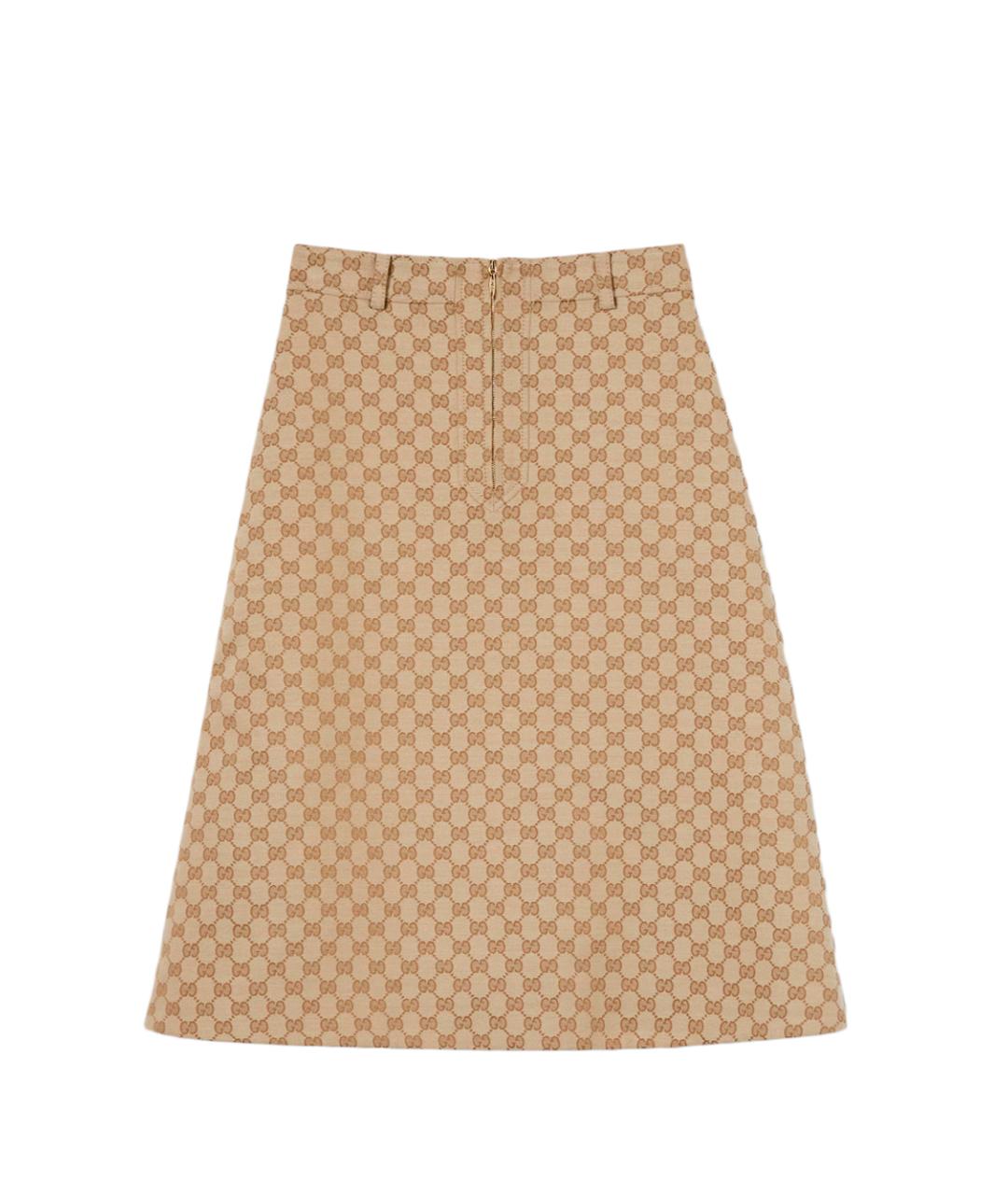 GUCCI Бежевая юбка миди, фото 1