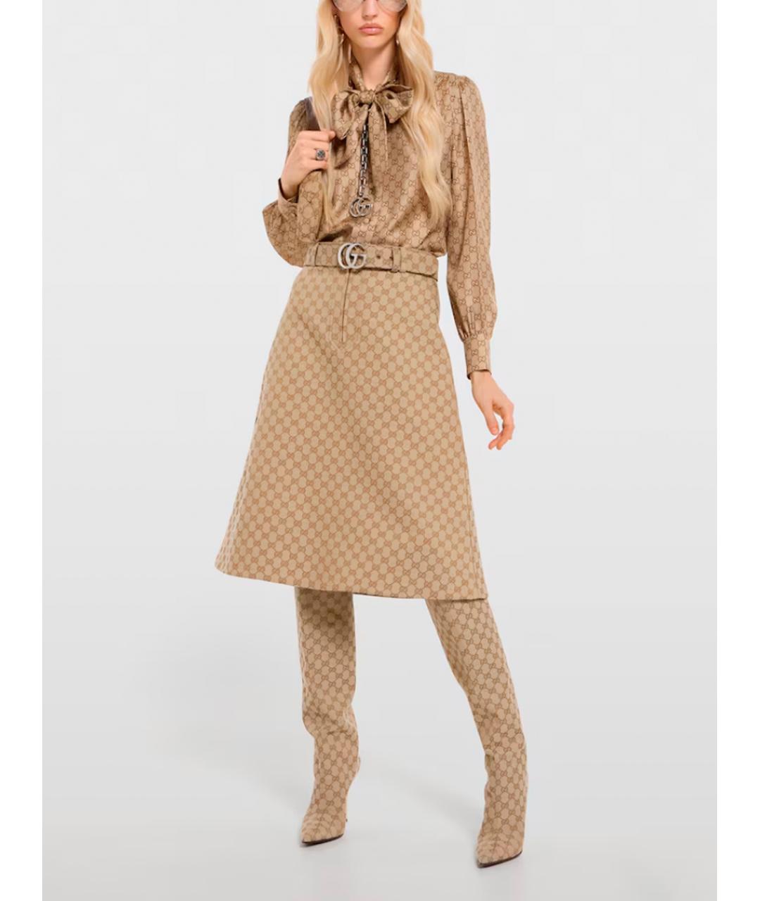 GUCCI Бежевая юбка миди, фото 2