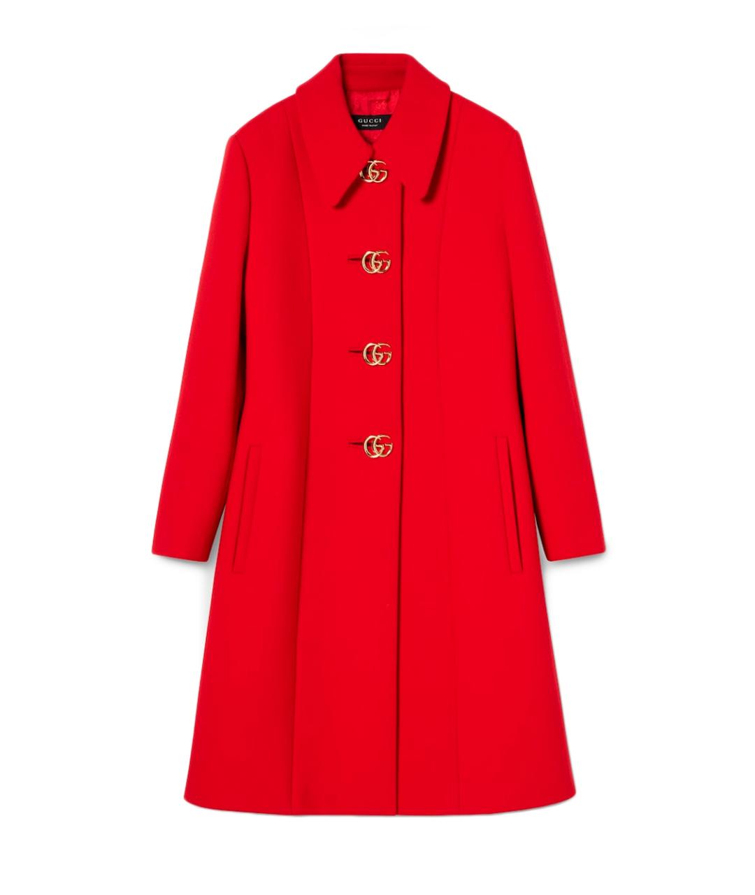 GUCCI Красное шерстяное пальто, фото 1