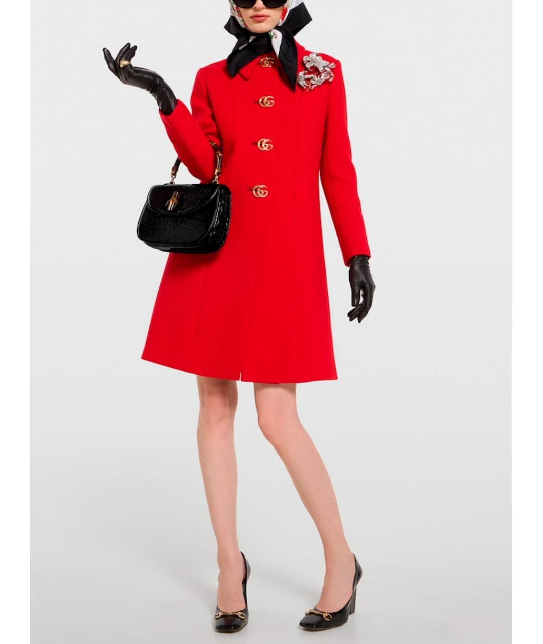 GUCCI Красное шерстяное пальто, фото 2