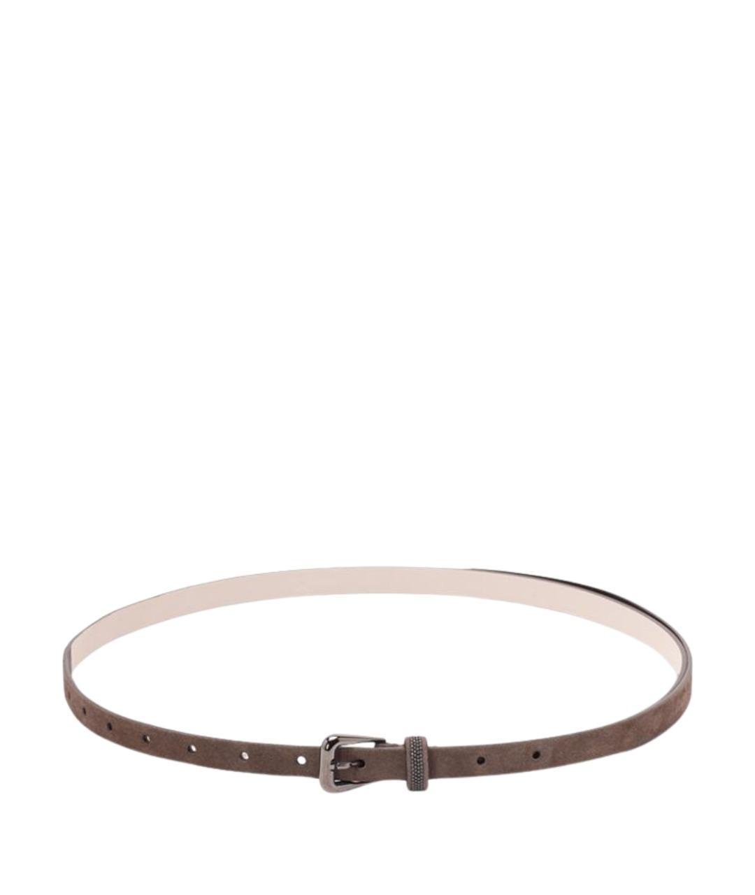 BRUNELLO CUCINELLI Коричневый кожаный ремень, фото 1