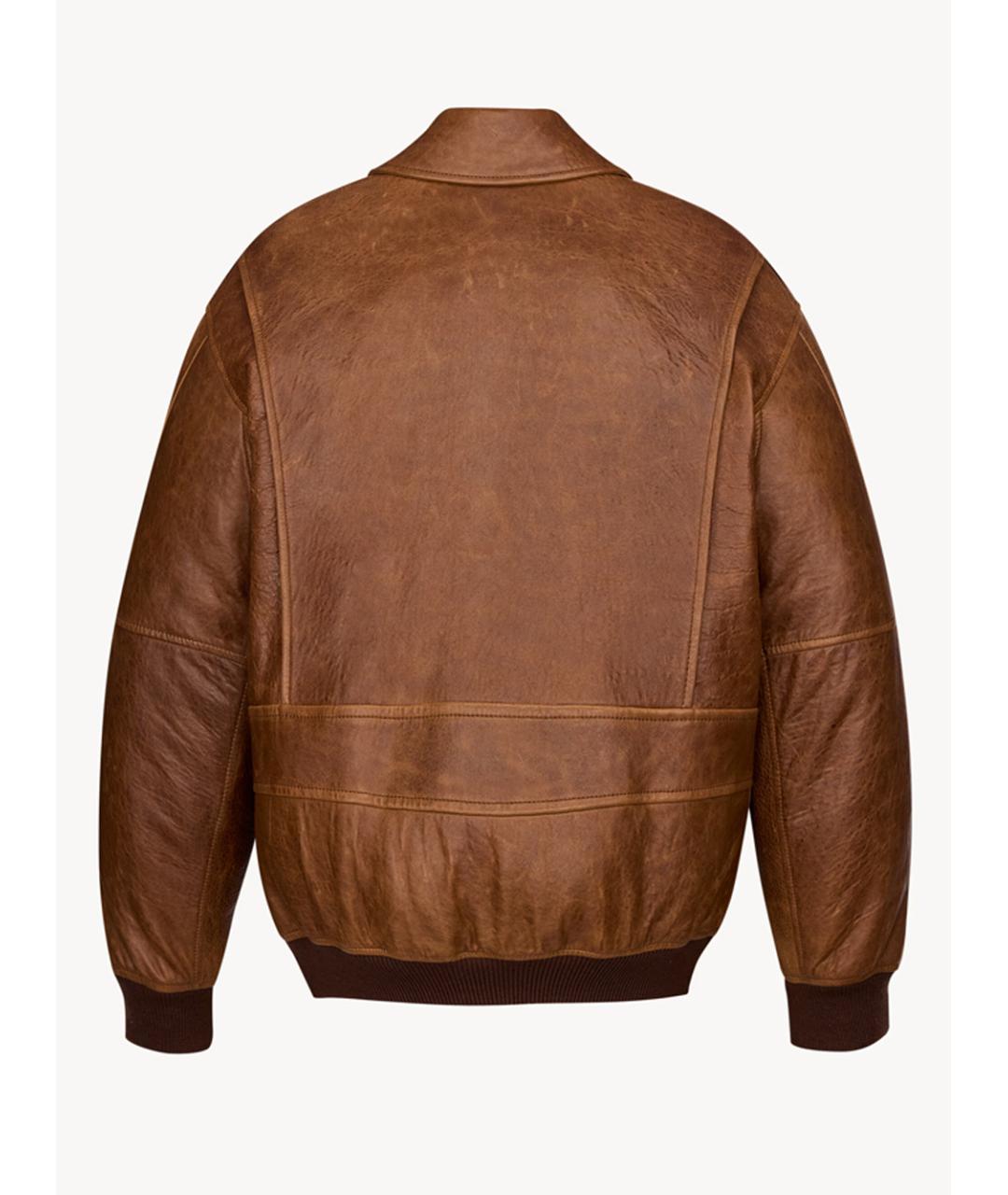 SAINT LAURENT Коричневая кожаная куртка, фото 4
