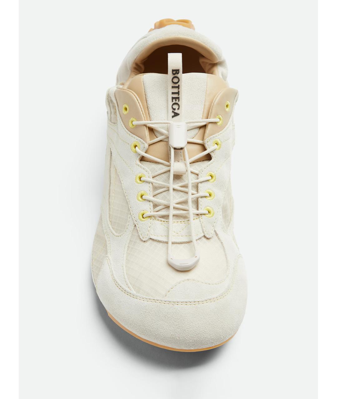 BOTTEGA VENETA Белые текстильные низкие кроссовки / кеды, фото 3