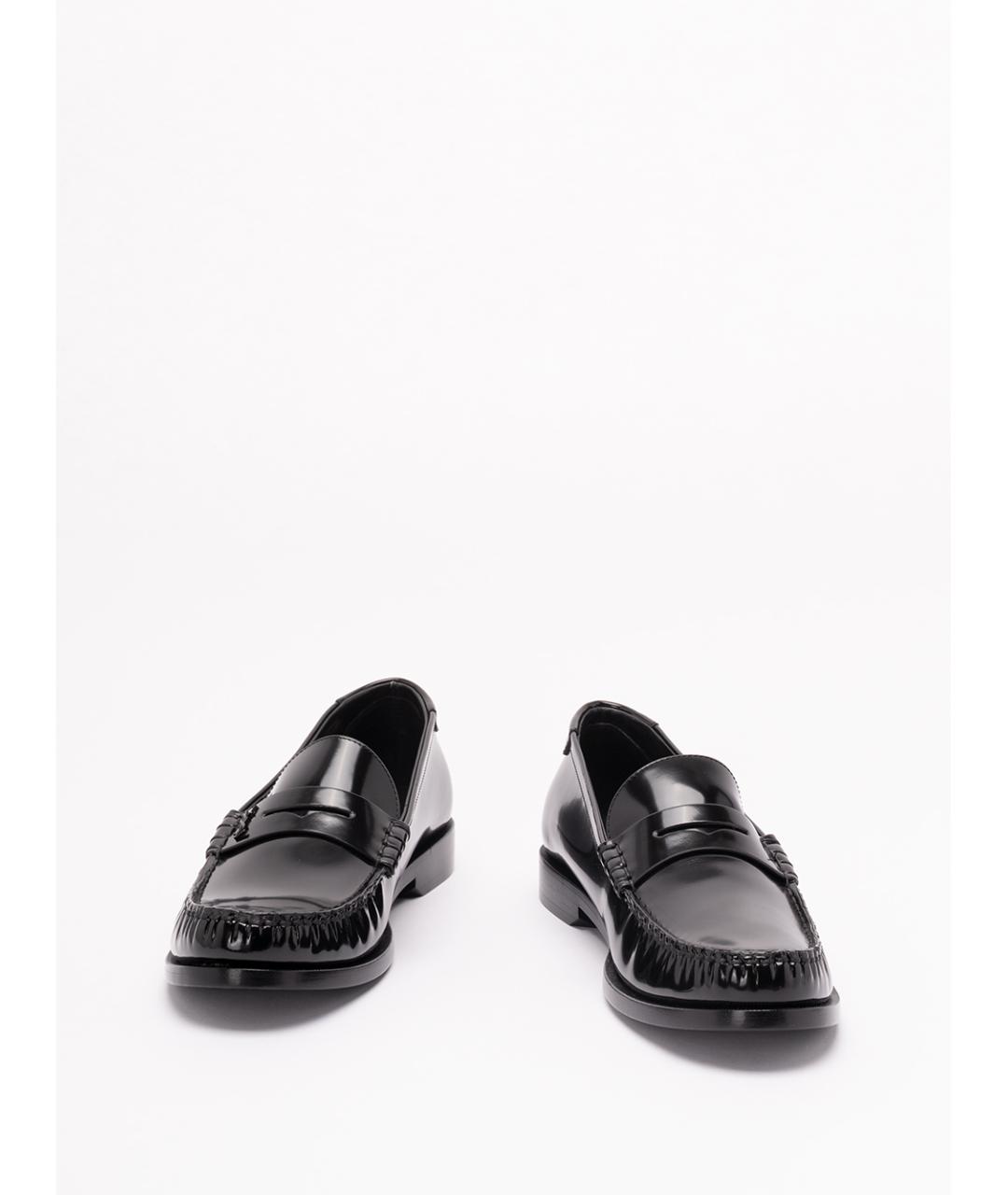 SAINT LAURENT Черные кожаные лоферы, фото 2