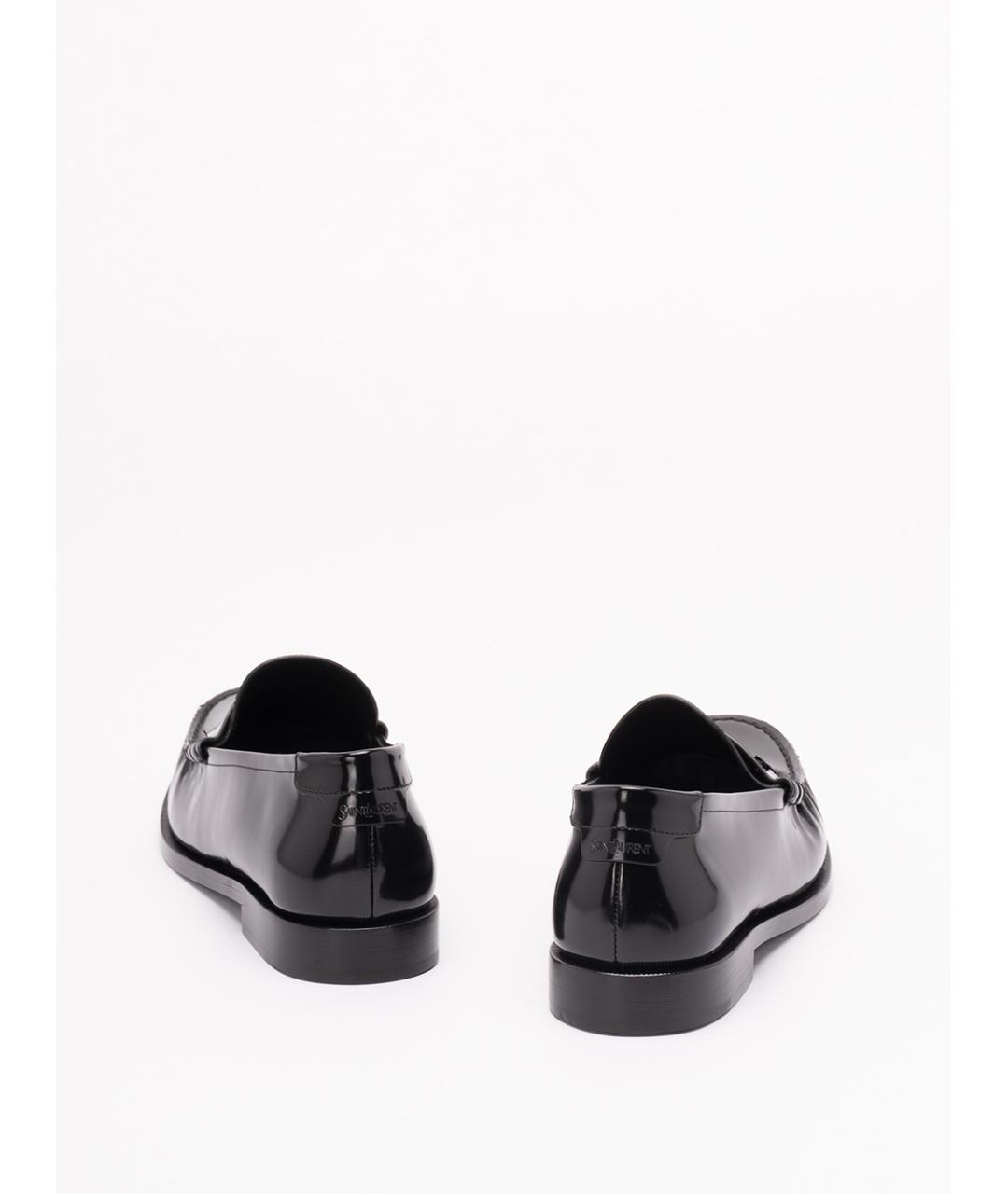 SAINT LAURENT Черные кожаные лоферы, фото 3