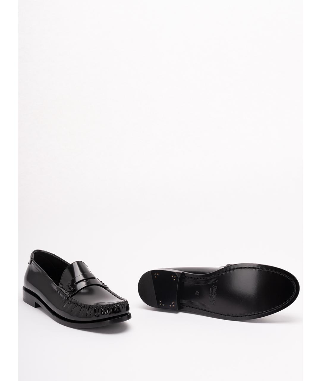 SAINT LAURENT Черные кожаные лоферы, фото 4