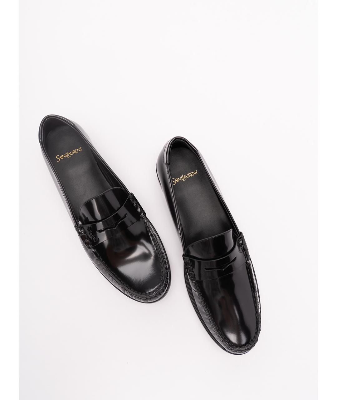 SAINT LAURENT Черные кожаные лоферы, фото 6