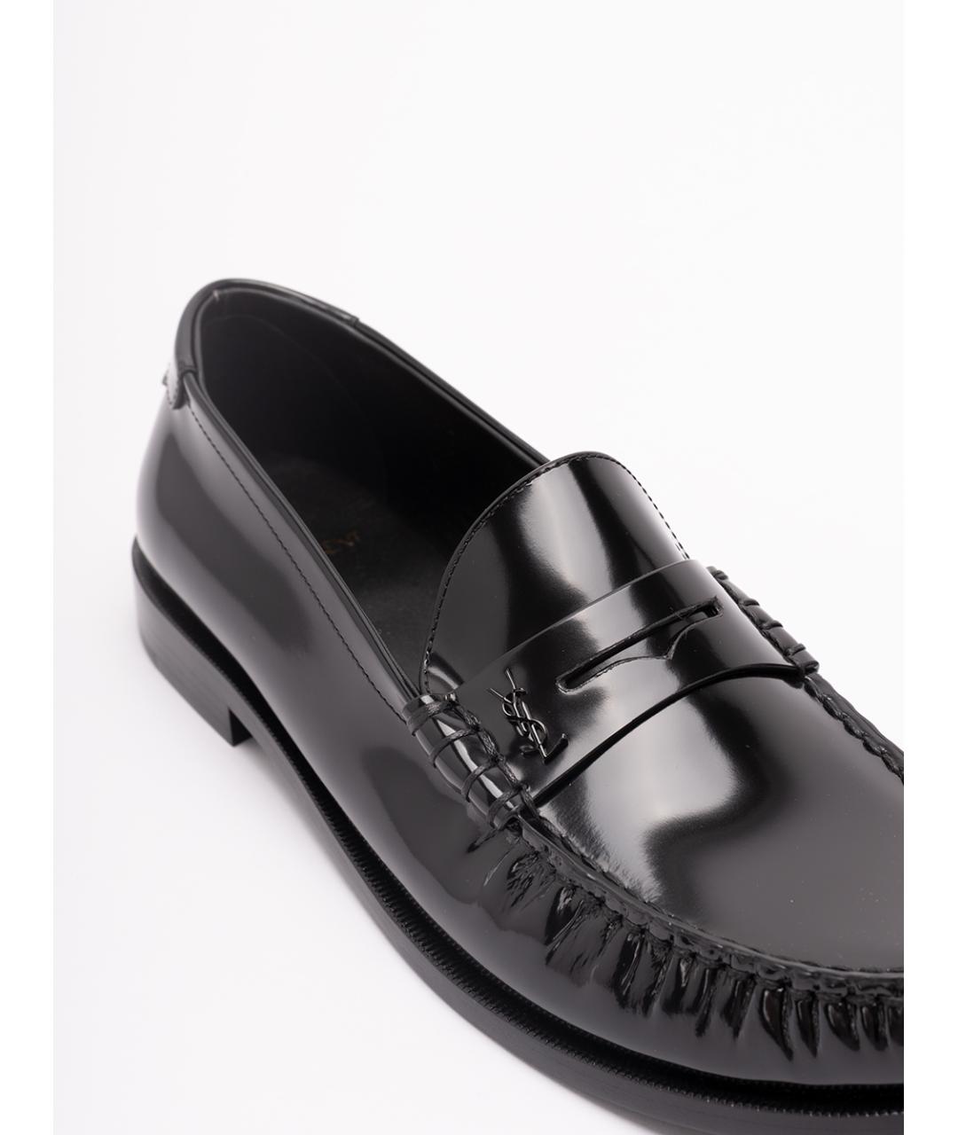 SAINT LAURENT Черные кожаные лоферы, фото 5