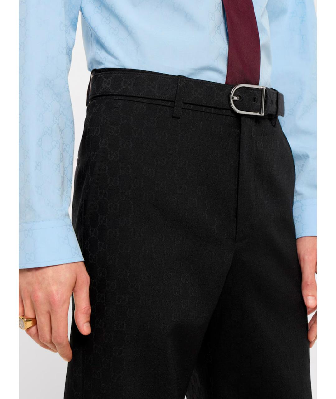 GUCCI Черные полиэстеровые повседневные брюки, фото 3