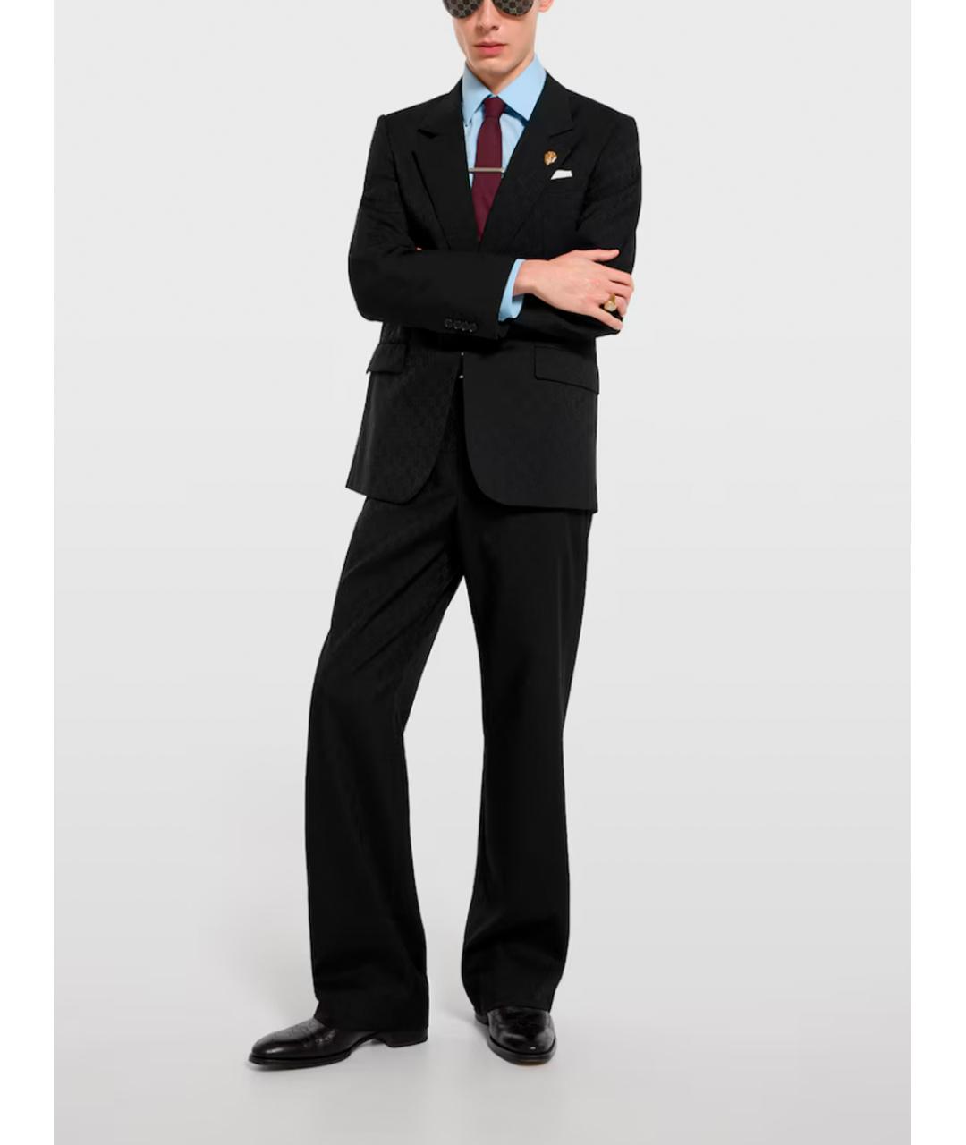 GUCCI Черные полиэстеровые повседневные брюки, фото 2