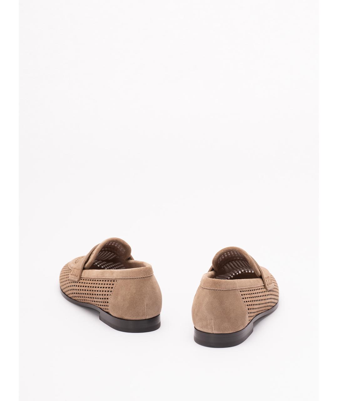 BRUNELLO CUCINELLI Бежевые замшевые лоферы, фото 3