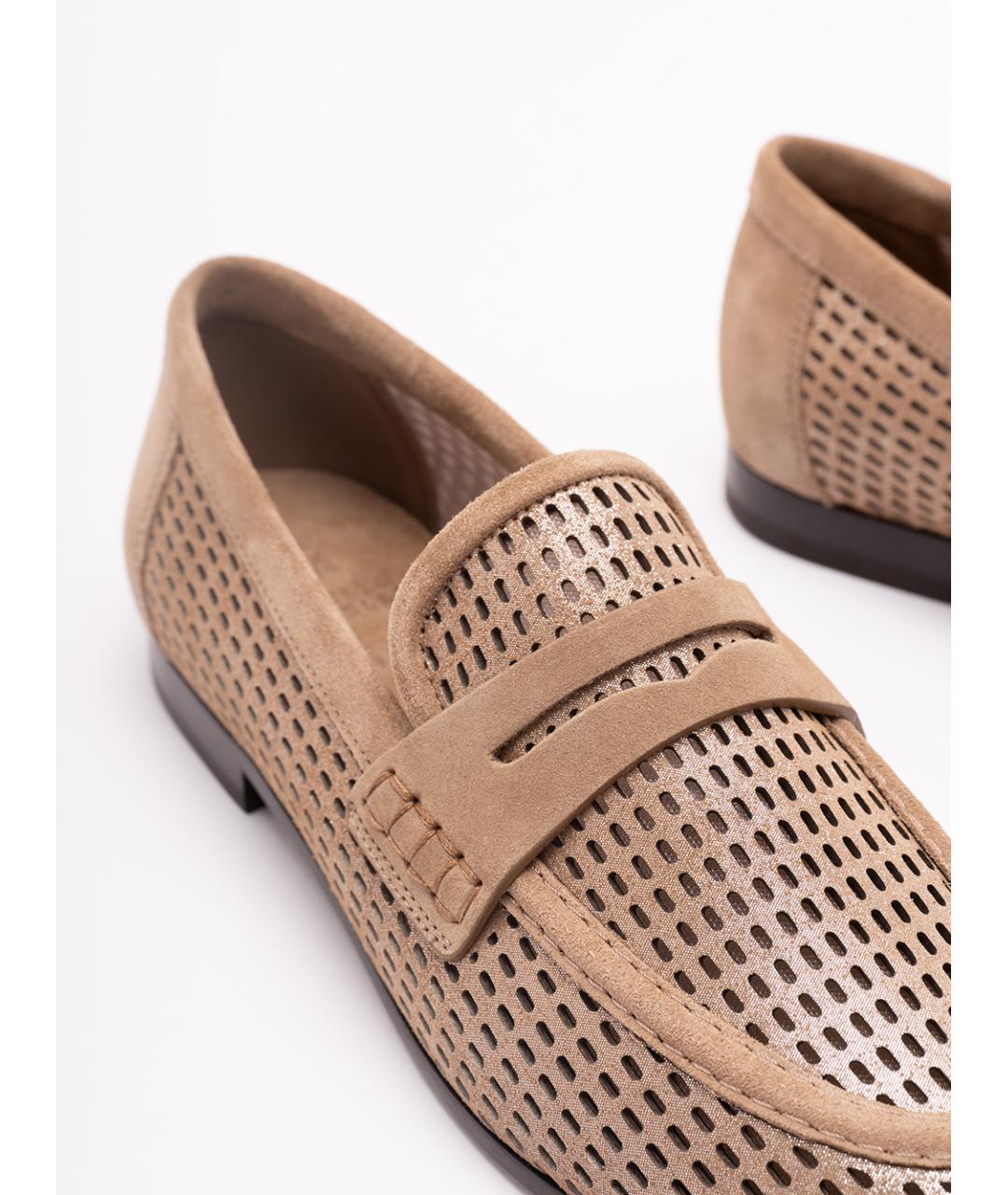 BRUNELLO CUCINELLI Бежевые замшевые лоферы, фото 5