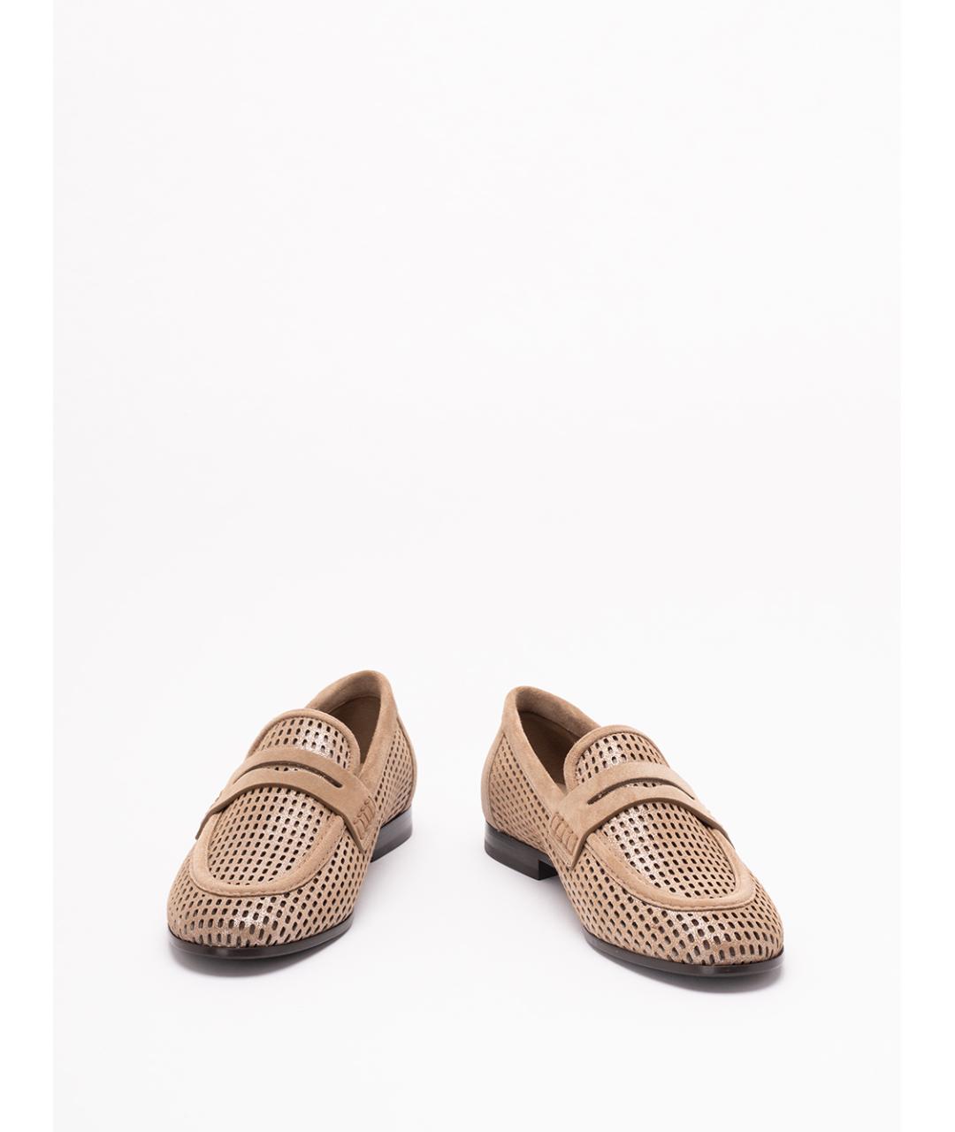 BRUNELLO CUCINELLI Бежевые замшевые лоферы, фото 2