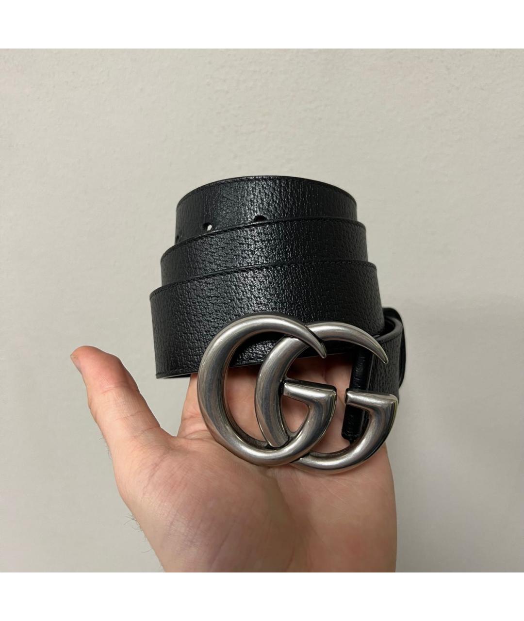 GUCCI Черный кожаный ремень, фото 4