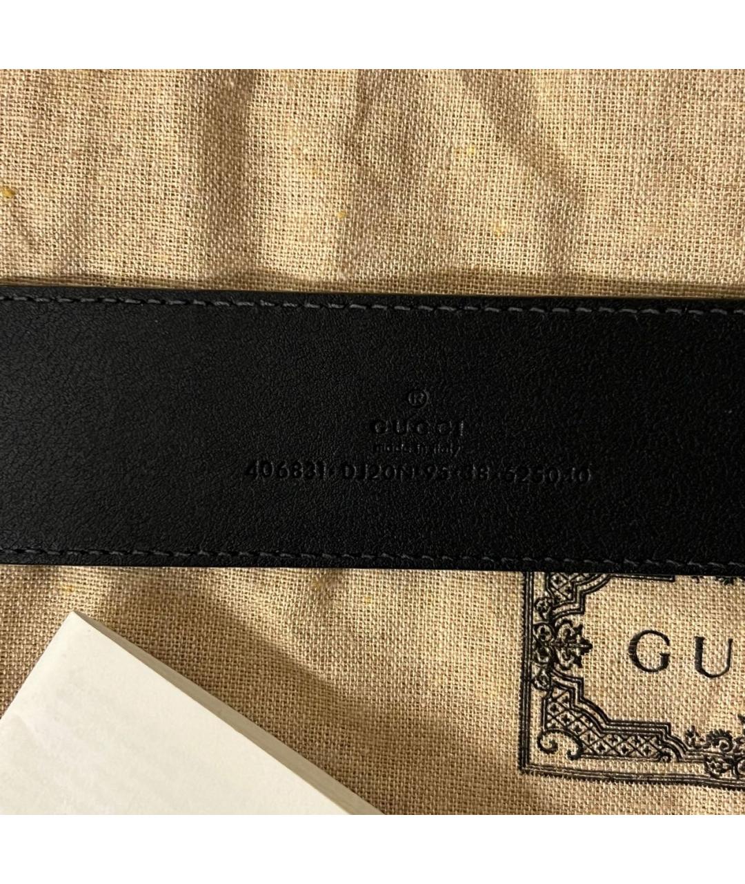 GUCCI Черный кожаный ремень, фото 5