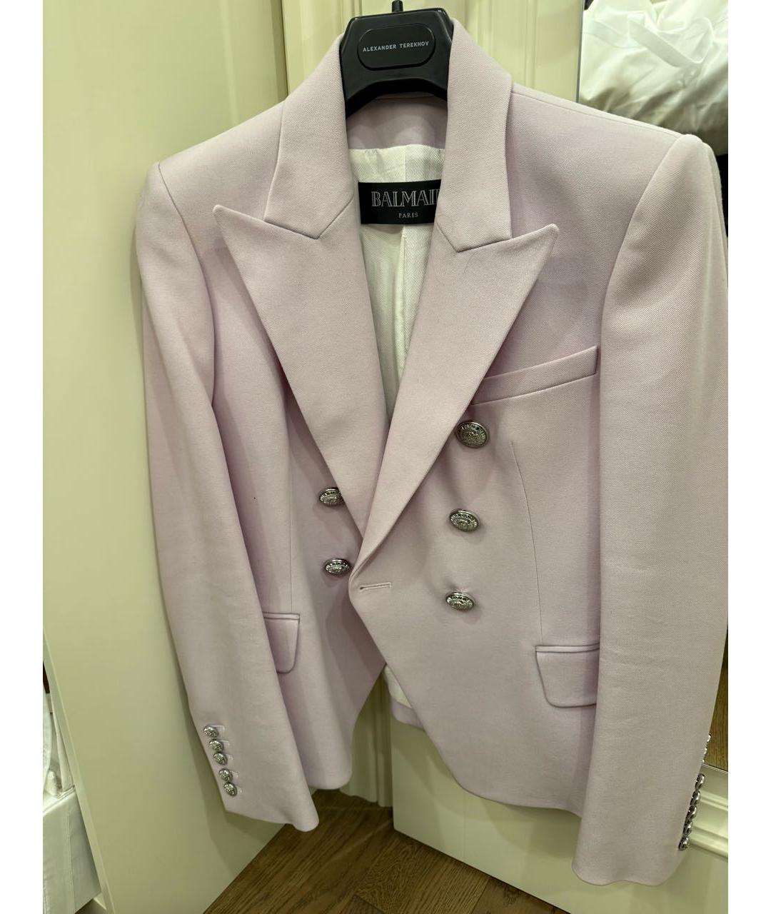 BALMAIN Фиолетовый шерстяной пиджак, фото 3