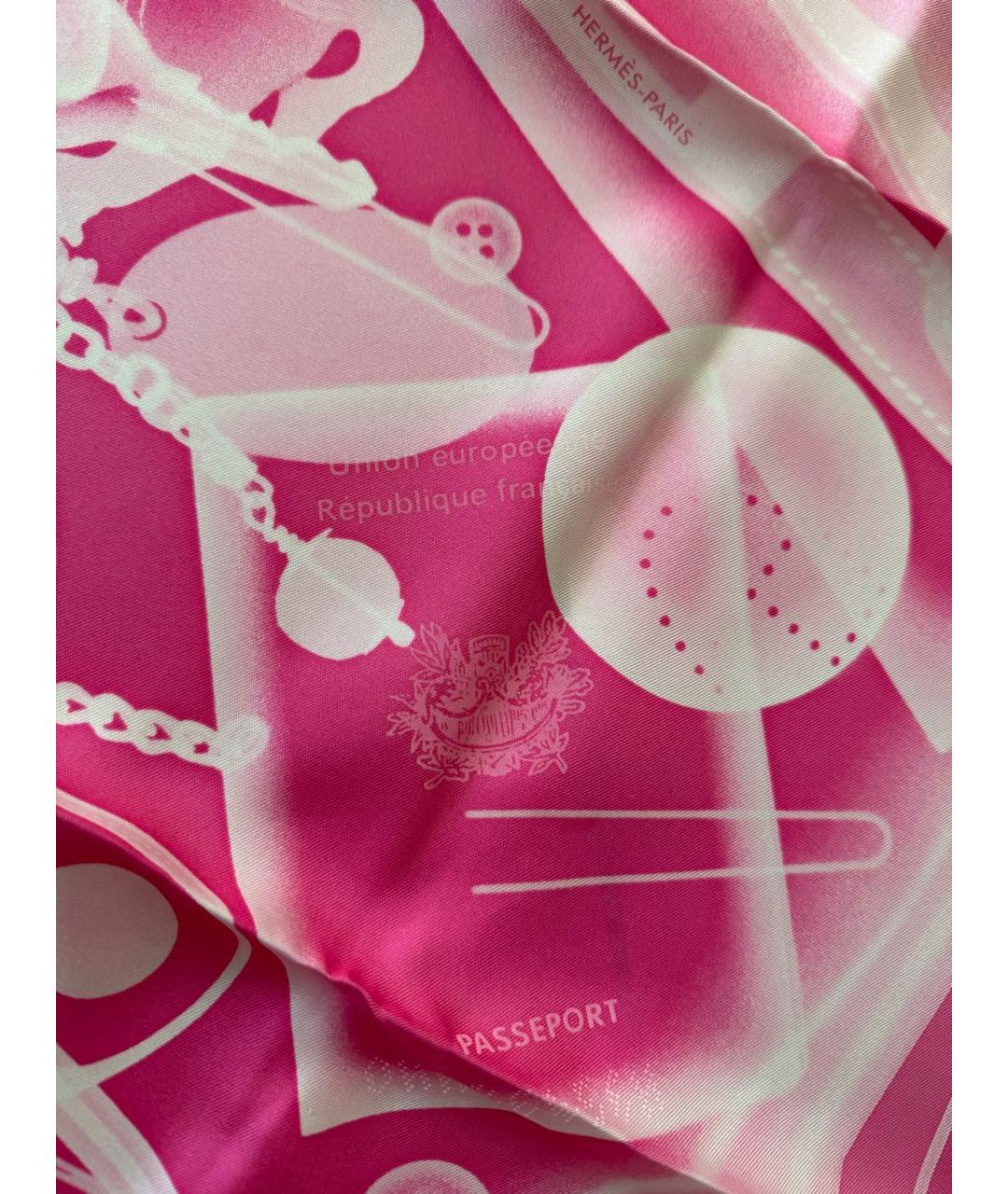 HERMES Фуксия шелковый платок, фото 4