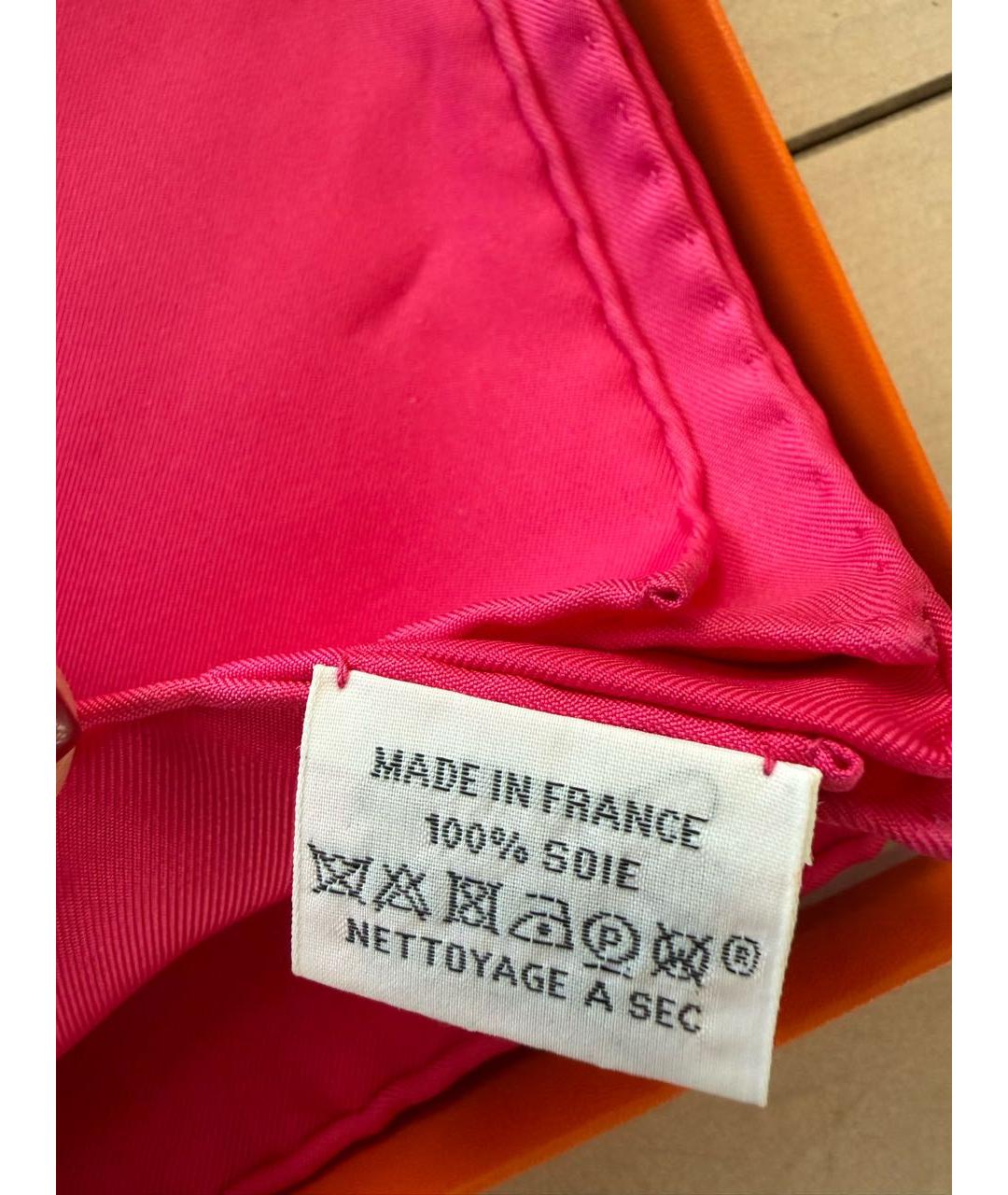 HERMES Фуксия шелковый платок, фото 3