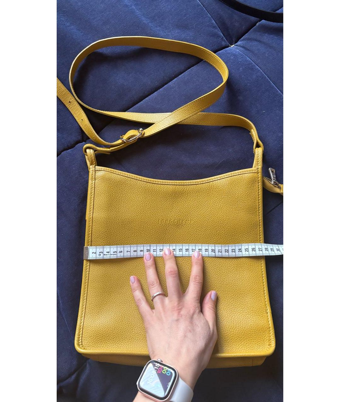 LONGCHAMP Горчичная кожаная сумка через плечо, фото 2