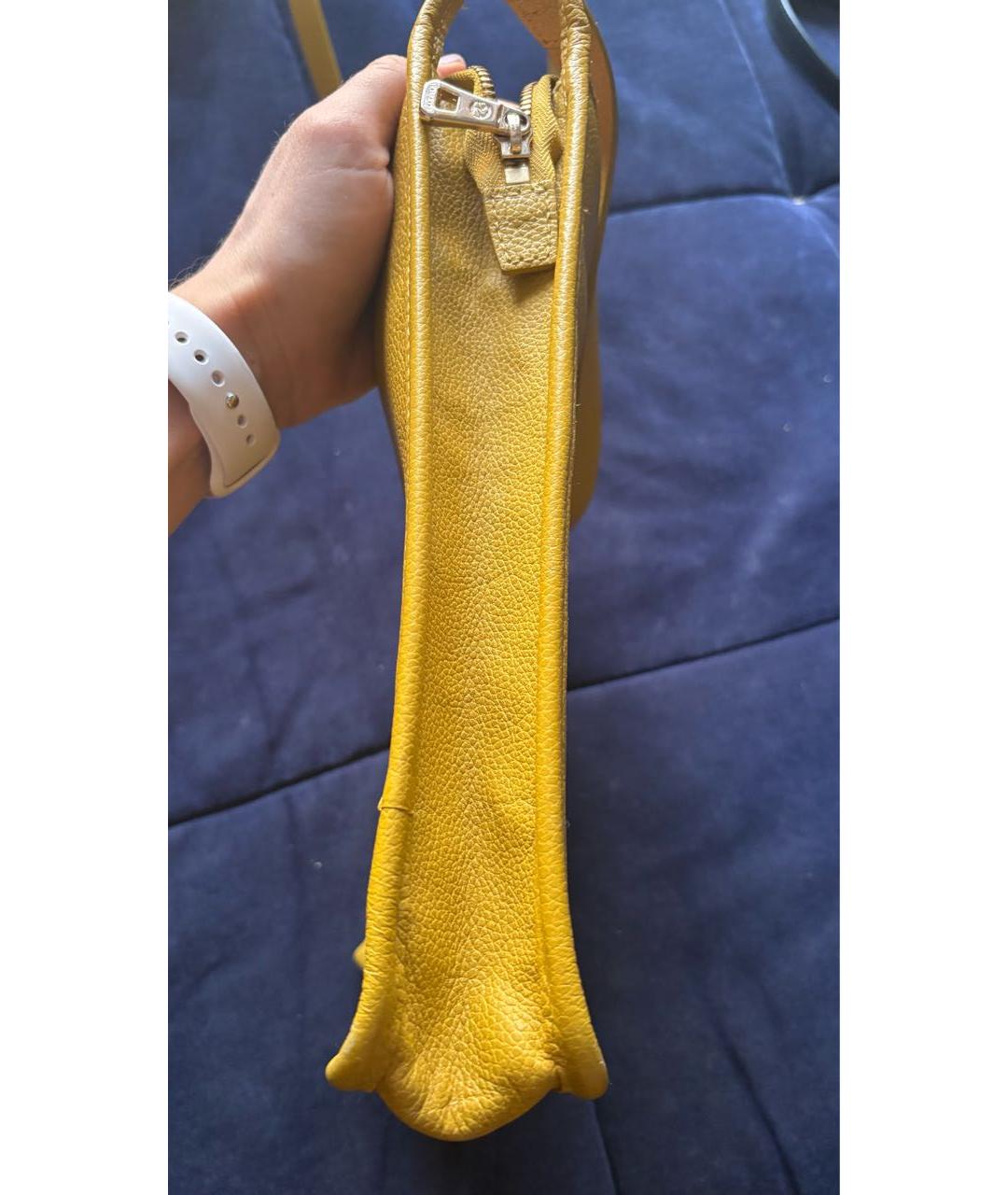 LONGCHAMP Горчичная кожаная сумка через плечо, фото 3