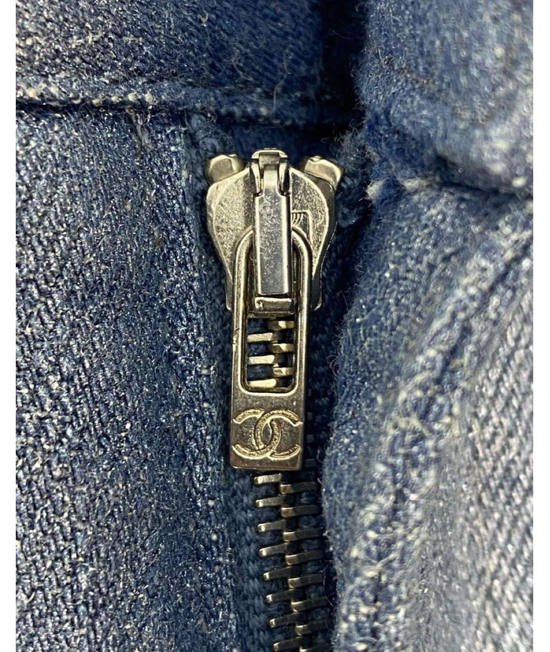 CHANEL Голубые хлопковые прямые джинсы, фото 4