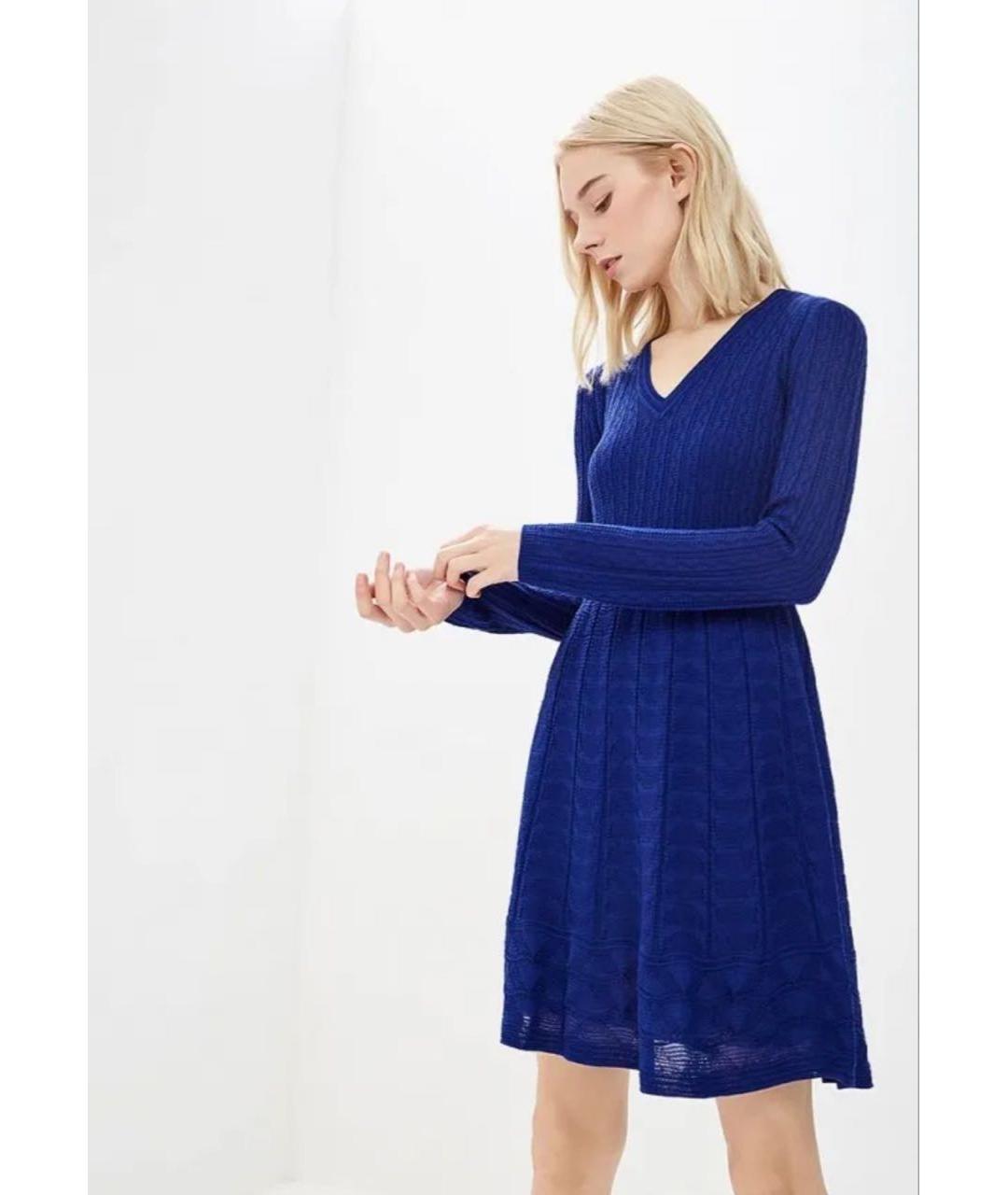 MISSONI Синее шерстяное повседневное платье, фото 2