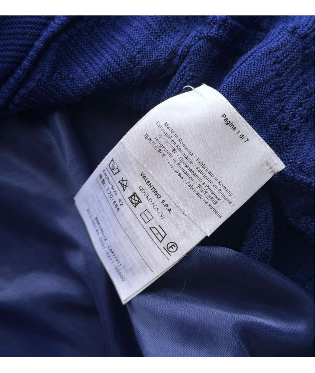 MISSONI Синее шерстяное повседневное платье, фото 7