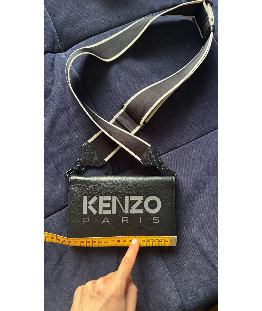 KENZO Черная кожаная сумка через плечо, фото 7