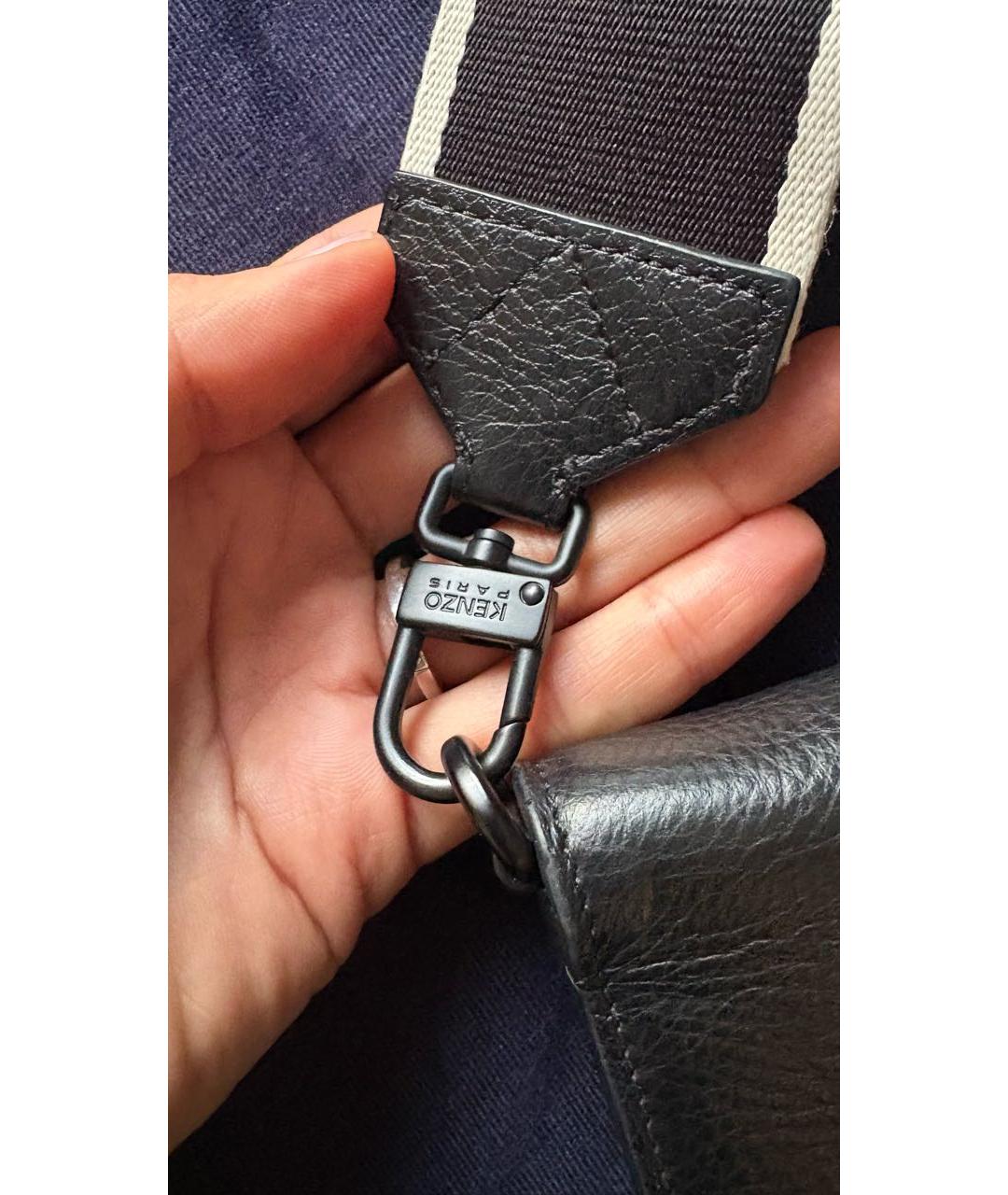 KENZO Черная кожаная сумка через плечо, фото 2