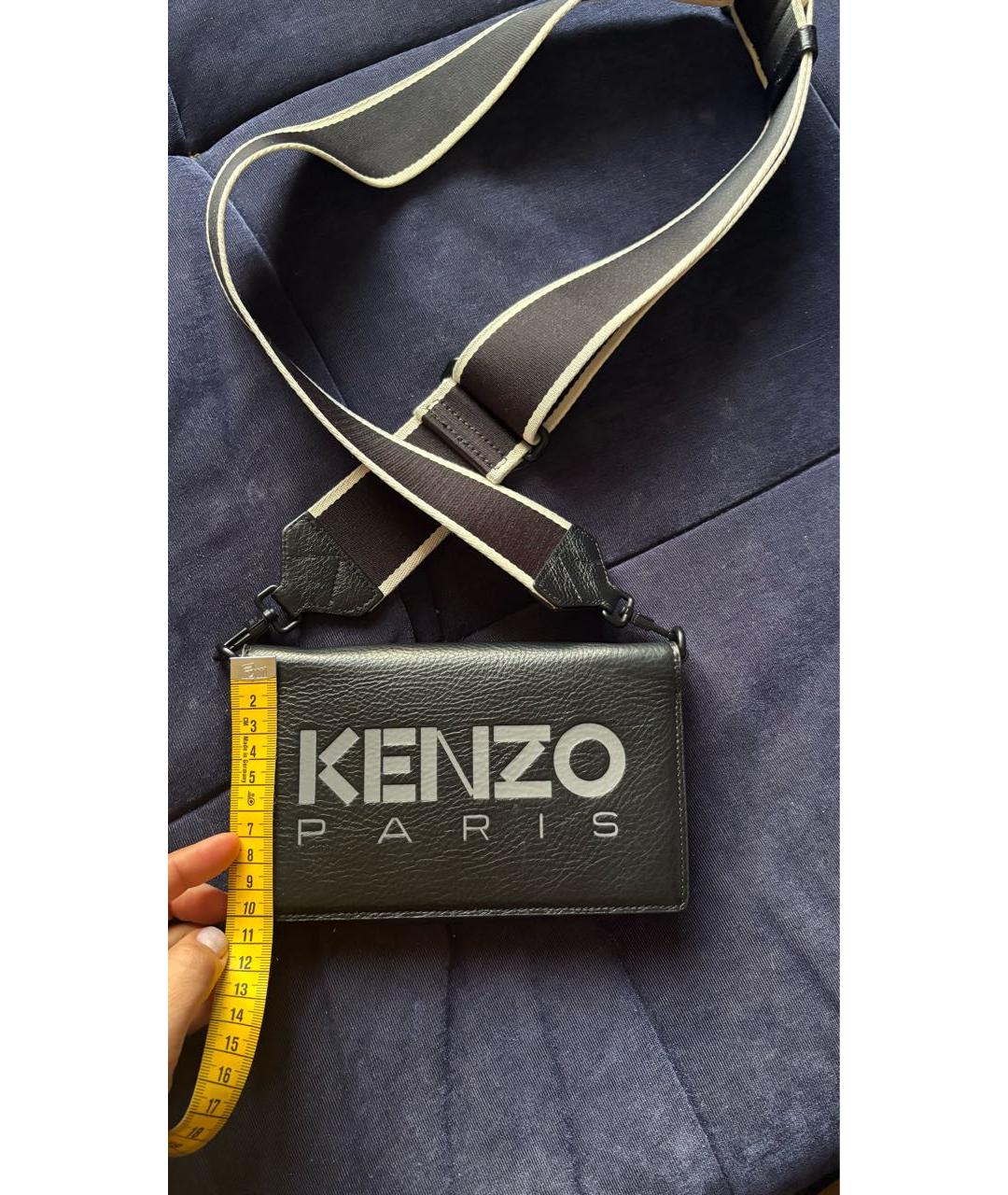 KENZO Черная кожаная сумка через плечо, фото 6