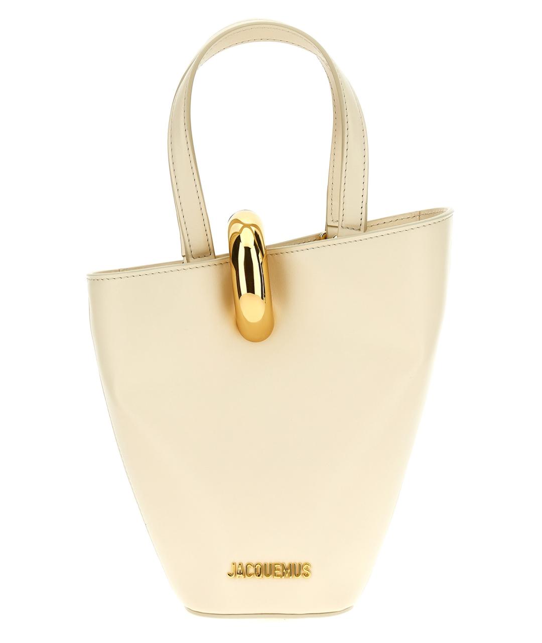 JACQUEMUS Белая кожаная сумка тоут, фото 1